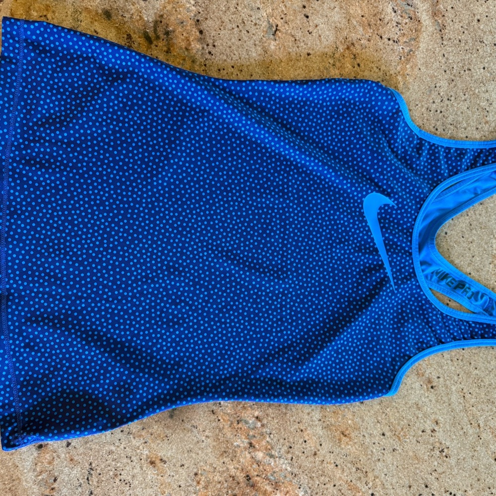 Nike Pro Blue Dotted Athletic Tank